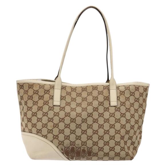 GUCCI GG Canvas Tote Bag Beige Gold - Picture 3 of 13